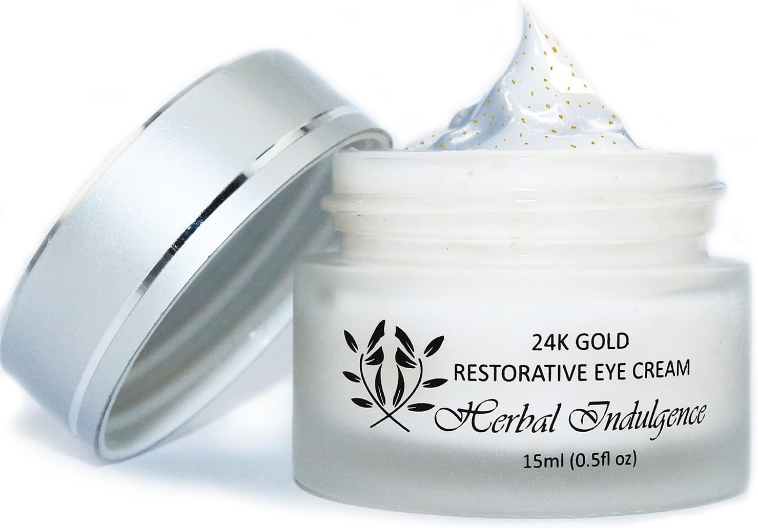 Herbal Indulgence 24k Gold Restorative Anti Aging Anti Wrinkle Eye Contour Cream for Sensitive Skin Care (0.5 Oz)