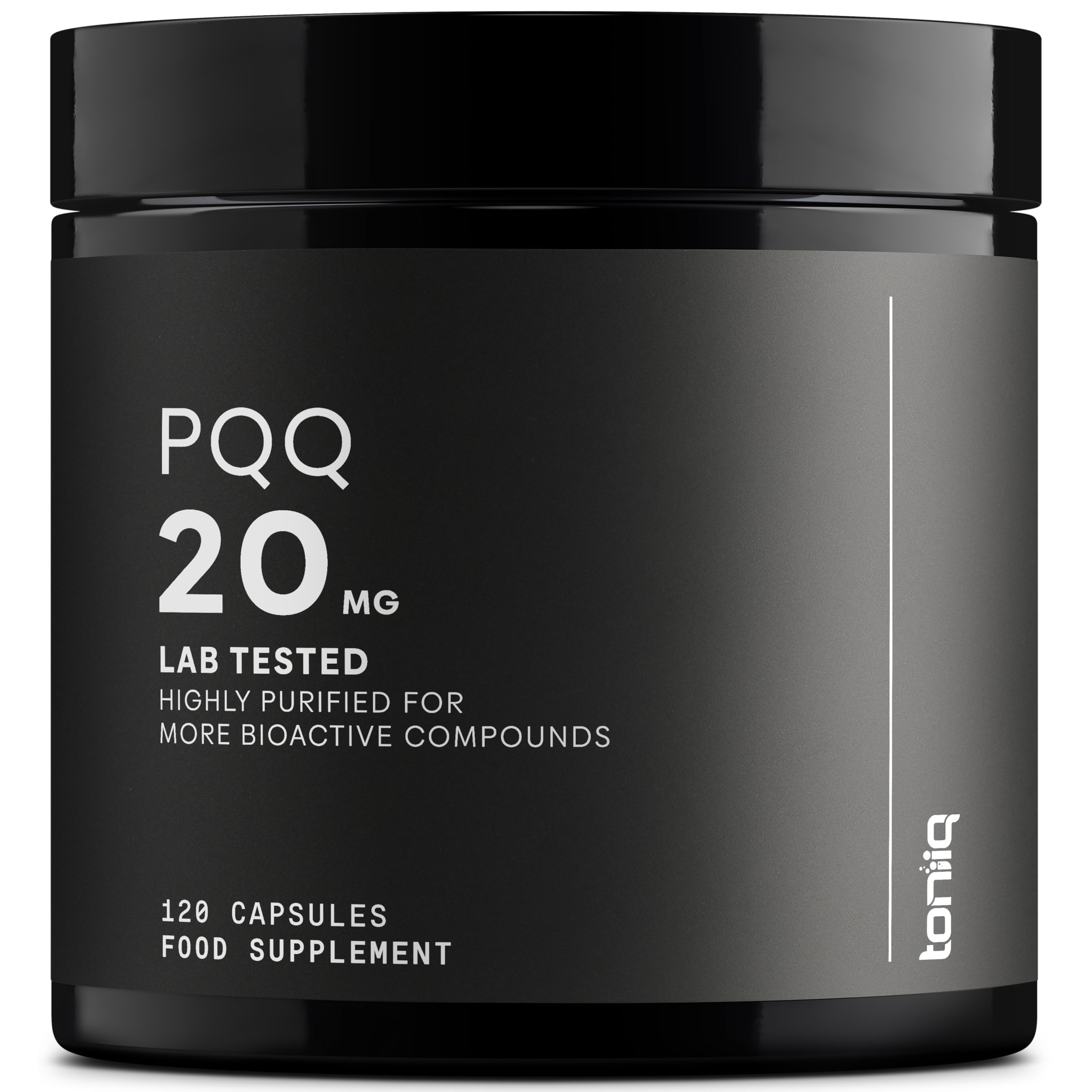 Ultra High Purity PQQ Capsules - 99%+ Highly Purified and Bioavailable -120 Capsules - 20mg Concentrated Formula - Pyrroloquinoline Quinone Supplement