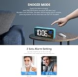 HOMVILLA Digital Alarm Clock with Large LED Mirror Display USB Charging Dual view 7
