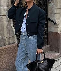 Modegal Women's Fall Varsity Bomber Jackets Long