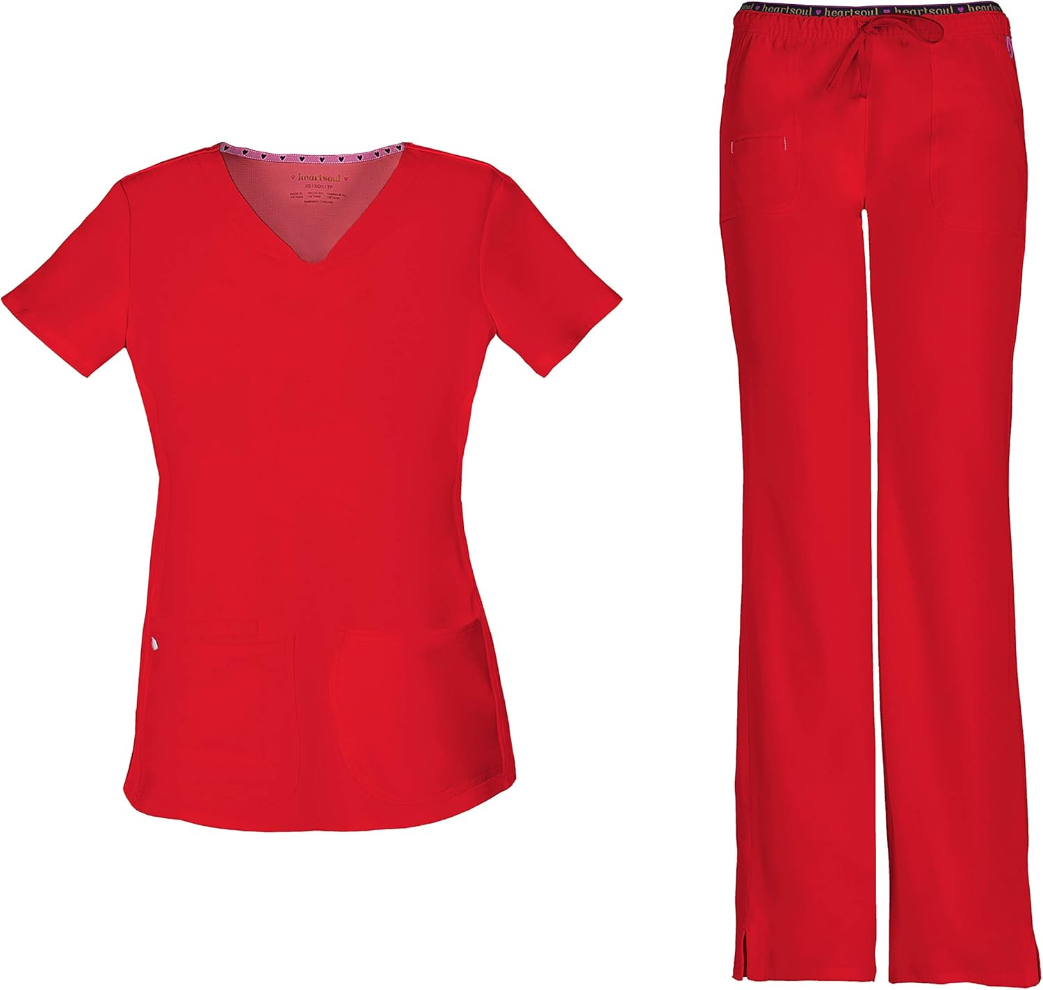 HeartSoul Women's PitterPat Shaped VNeck Scrub Top 20710 & Heartbreaker Heart Soul