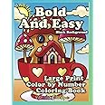 Bold And Easy Large Print Coloring Book Color By Number BLACK BACKGROUND: Simple Designs for Seniors, Teens and Adults in Between (Color By Number For Adults)