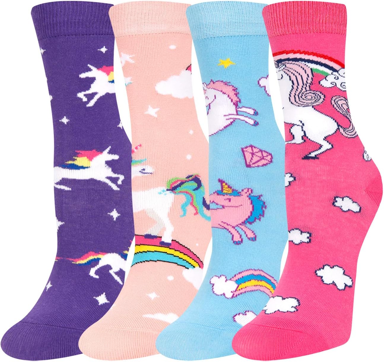 Girls Llama Unicorn Animal Socks, Crazy Novelty Narwhal Socks in Gift Box