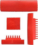 QWORK Wood Grain Tool Rubber Roller Brush 4 Sizes Wall Decor DIY Painting view 7
