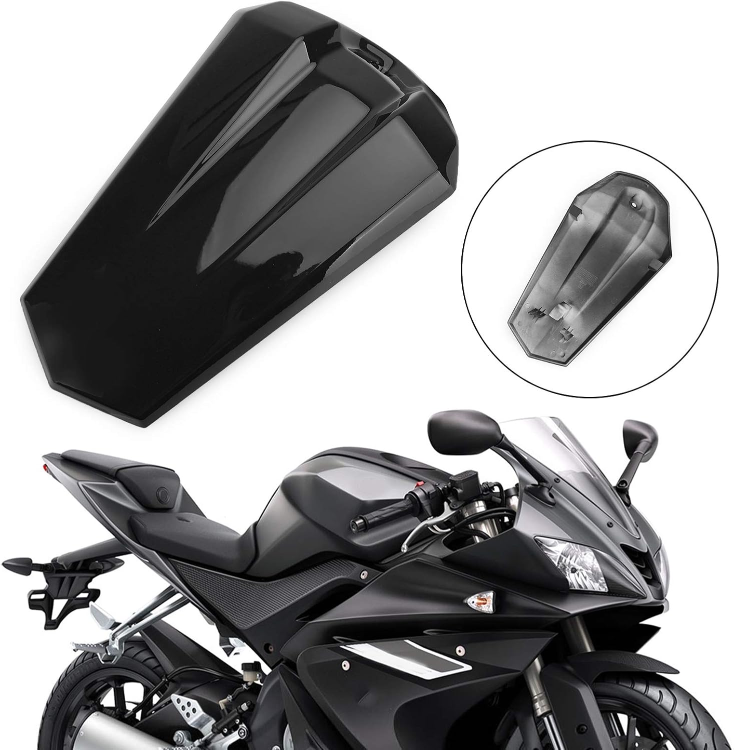 Amazon Bruce Shark ヤマハ Yzf R125 15 16年 専用 リア シート カウル シートカバーカウル シングルシートカウル Abs製 ブラック リア シートカウル 車 バイク