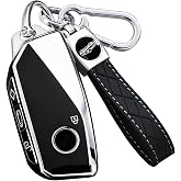 AAWQVRG Key Fob Cover for BMW - Premium Soft TPU Shell Full Protection Case with Keychain, Fits 5 Series 7 Series X1 X3 X5 X6 X7 XM IX I7 I5 IX3 M60 M5 730Li Remote Start Key Protector, Black