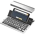 Geyes Bluetooth Keyboard Foldable, Portable Folding Wireless Keyboard with Portable Pocket Size, Aluminum Alloy Housing for iPhone,iPad, Tablet,Laptops and Smartphones (Silver)