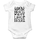 CBTwear Big Miracle In A Little Package - Baby Clothes - Funny Newborn Bodysuit Outfits for Boys and Girls