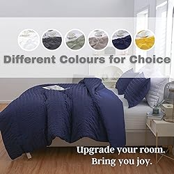 Haowaner 3 Pieces Seersucker Queen Comforter