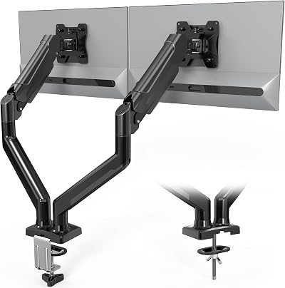 BONTEC Dual Monitor Desk Mount 30 inch Gas Spring Arm VESA 75x75 100x100