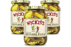 Wickles Pickles Original Pickles (3 Pack) - Spicy Garlic Pickles - Sweet & Hot Pickle Slices - Sweet, Slightly Spicy, Wickedly Delicious (16 oz Each)