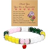 Best Leader Gifts Beaded Bracelet Thank You Appreciation Gift for Boss Mentor Teacher Nurse Retirement Gifts Teachers Day Thanksgiving Christmas Birthday Gift for Coworker Jewelry Bracelet with Card