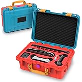 Travel Carrying Case for Nintendo Switch 2 & Accessories, All in One Protective Case, Hard Shell Cases with 12 Game Cards Slots, Waterproof Storage Organizer Box for Dock, Pro Controller-Orange&Blue