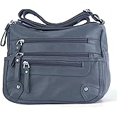 ELDA 10 Pockets Crossbody Purses for Women Medium Pocketbooks Lightweight Ladies Satchel Bag Multi Pocket Shoulder Handbag