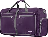 Gonex 80L Foldable Duffle Bag Shoes Compartment Purple