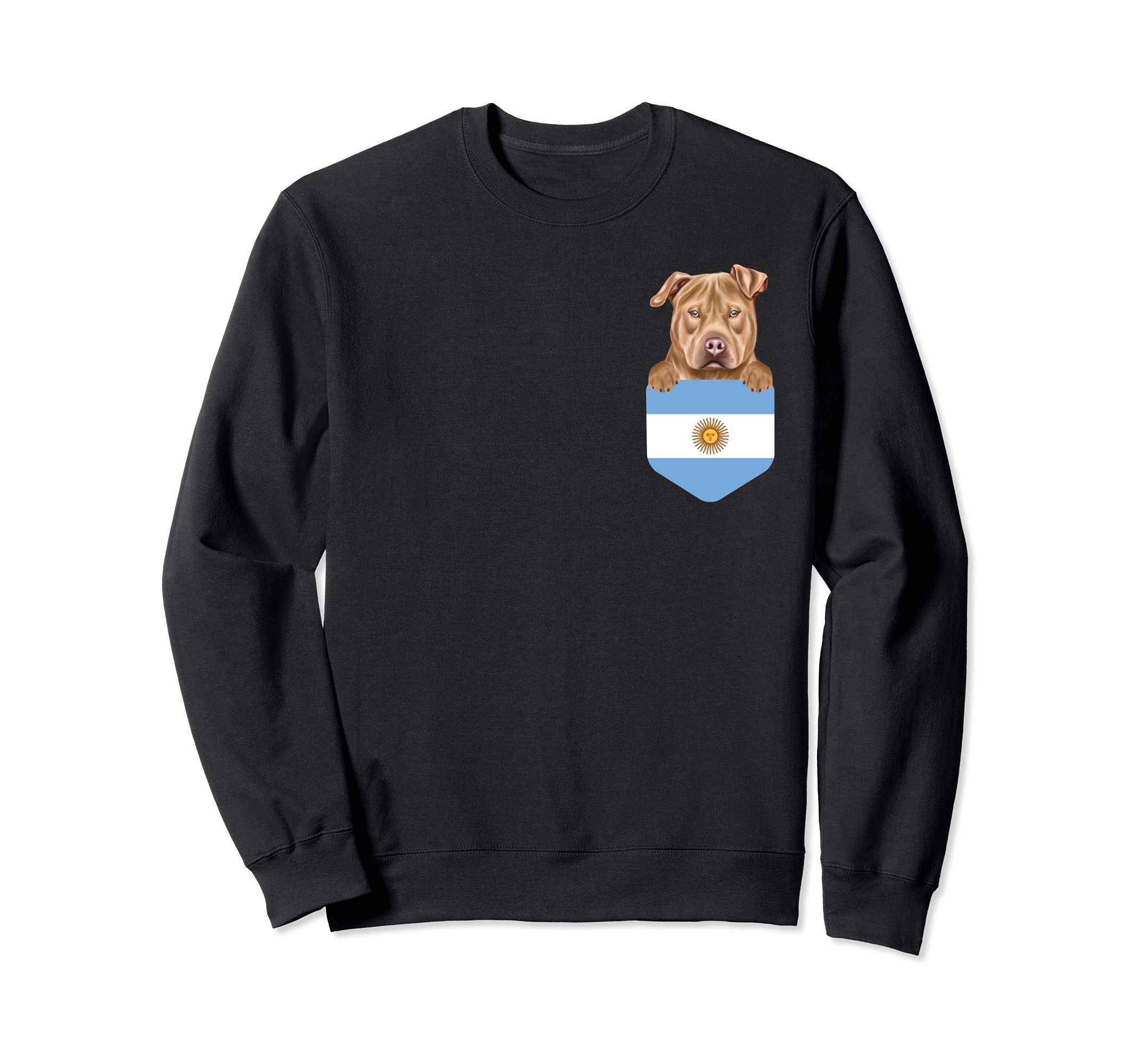 Argentina Flag Usa Staffordshire Terrier Dog In Pocket Sweatshirt