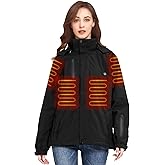KSFJZF Women Heated Jacket with 18400mAh Power Bank,Women's Heated Coat for Winter Warm,Electric Heating Coat