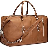 S-ZONE Genuine Leather Women Travel Duffle Weekender Overnight Weekend Carry on Shoulder Tote Bag