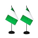Nigeria Nigerian Deluxe Desk Flag Set Small Mini