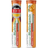 T&amp;D German Multvitamin 10 Vitamins - 40 Vegan Drink Effervescent Tablets - Orange Flavor - Made in Germany
