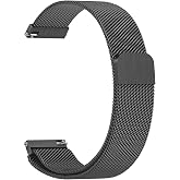 Vanjua 18mm 19mm 20mm 22mm Watch Band Quick Release Replacement Wristbands, Stainless Steel Metal Mesh Loop Adjustable Magnetic Replacement Straps Bands for Men Women