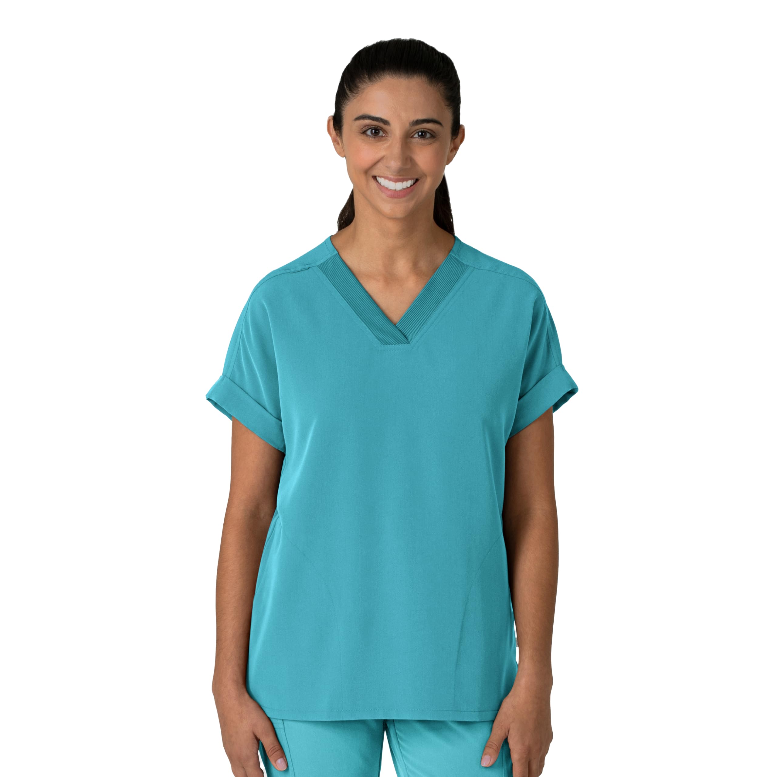 Photo 1 of Wink Nova Women's Drop Shoulder Boxy Scrub Top - Teal Blue, S