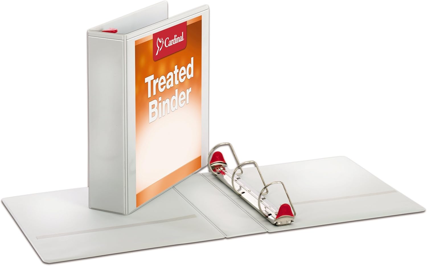 Cardinal 3 Ring Binder, 1 Inch Treated Binder, Locking Slant-D Rings, Customizable ClearVue Covers, Holds 270 Sheets, White : View Binders : Office Products