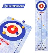 RAYNA GAMES 3 in 1 Tabletop Shuffleboard Bowling Curling Set 120x30cm view 5