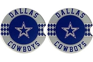 Fan Creations Set of 2 NFL Car Coasters Removable Absorbent Ceramic Stone Coasters - Ideal Gift for Everyday and Die Hard Football Fans - Show Your NFL Team Spirit