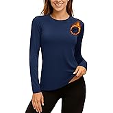 TACVASEN Women's Thermal Shirts Lightweight Fleece Lined Long Sleeve Winter Base Layer Undershirt for Workout
