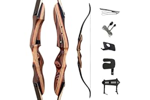 DEERSEEKER OUTDOOR Deerseeker Archery 62" Takedown Recurve Bow Set with Right Hand & Left-Handed Riser Laminated Limbs 20-60 lbs for Adults & Youth, Archery Practice & Bow Hunting