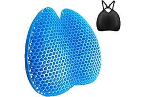 TITIROBA Gel Lumbar Support Pillow for Office Chair, Back Support Pillow Gaming Chair Back Cushion for Back Pain Relief Improve Posture, Lower Back Seat Support Pillow for Car, office- with Adjustable Strap