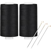Simthread All Purpose Thread Polyester 400 Yards (2 Black)