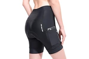 Eco-daily Women's 5"/8" Bike Shorts 4D Padded Zipper Pockets Cycling Spin Biker Shorts Mountain Biking Bicycle