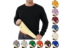 GENERIC Mens Sherpa Fleece Lined Sweatshirt Winter Long Sleeve Thermal Shirts Thicken Warm Crewneck Pullover Heavy Underwear