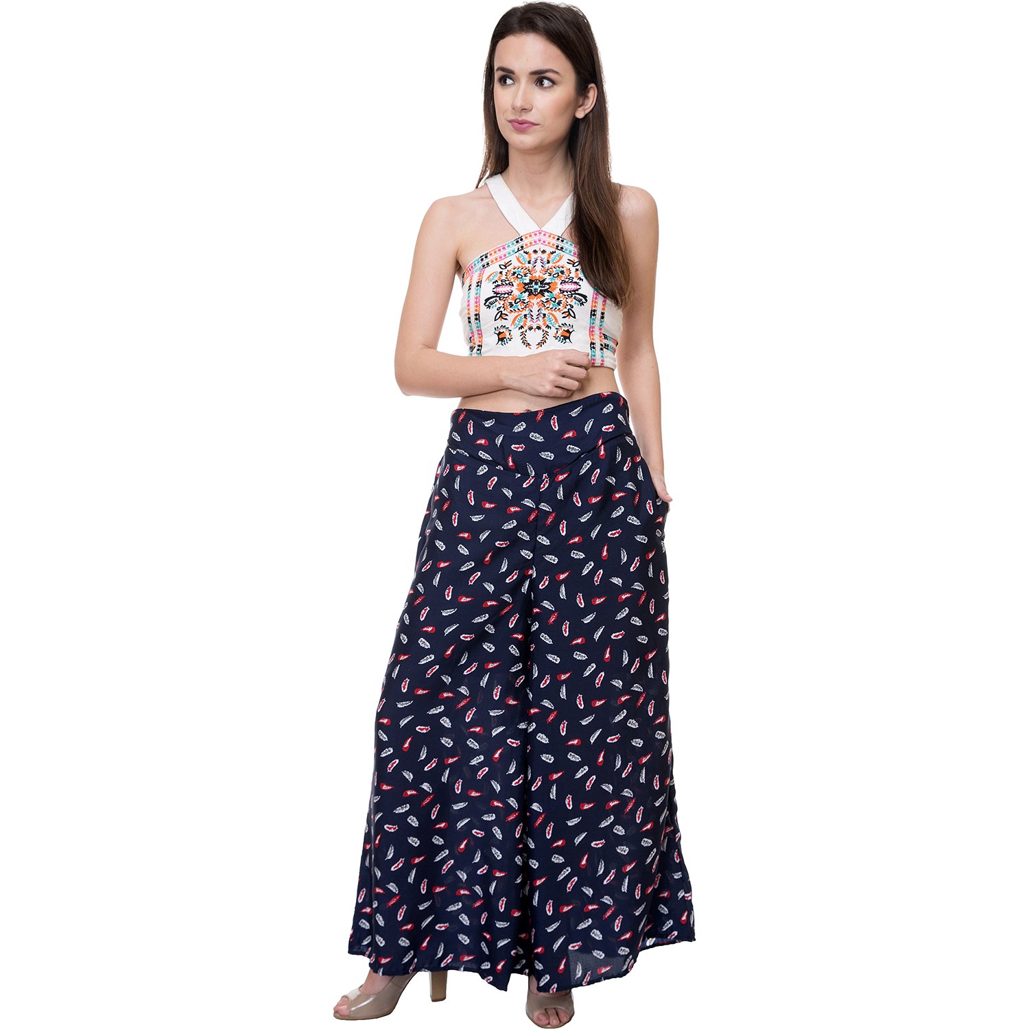 tashi printed poly crepe stylish plazzo for women