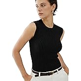 v28 Women Crew Neck Sleeveless Stretchable Knit Sweater Shirts Tank Tops