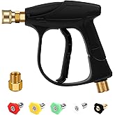 BEETRO High Pressure Washer Gun 4350PSI, Car Washer Gun with 5 Nozzles and M 22 Brass Coupler for Pressure Power Washers