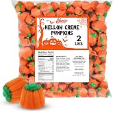 Yumzo Halloween Pumpkins Candy, 2lbs Pack of Pumpkin Mellowcreme Candy, Ideal Halloween Candies Bulk Pack for Parties, Fun Pumpkin Shaped Candies for Kids and Adults, Ideal for Fall Events