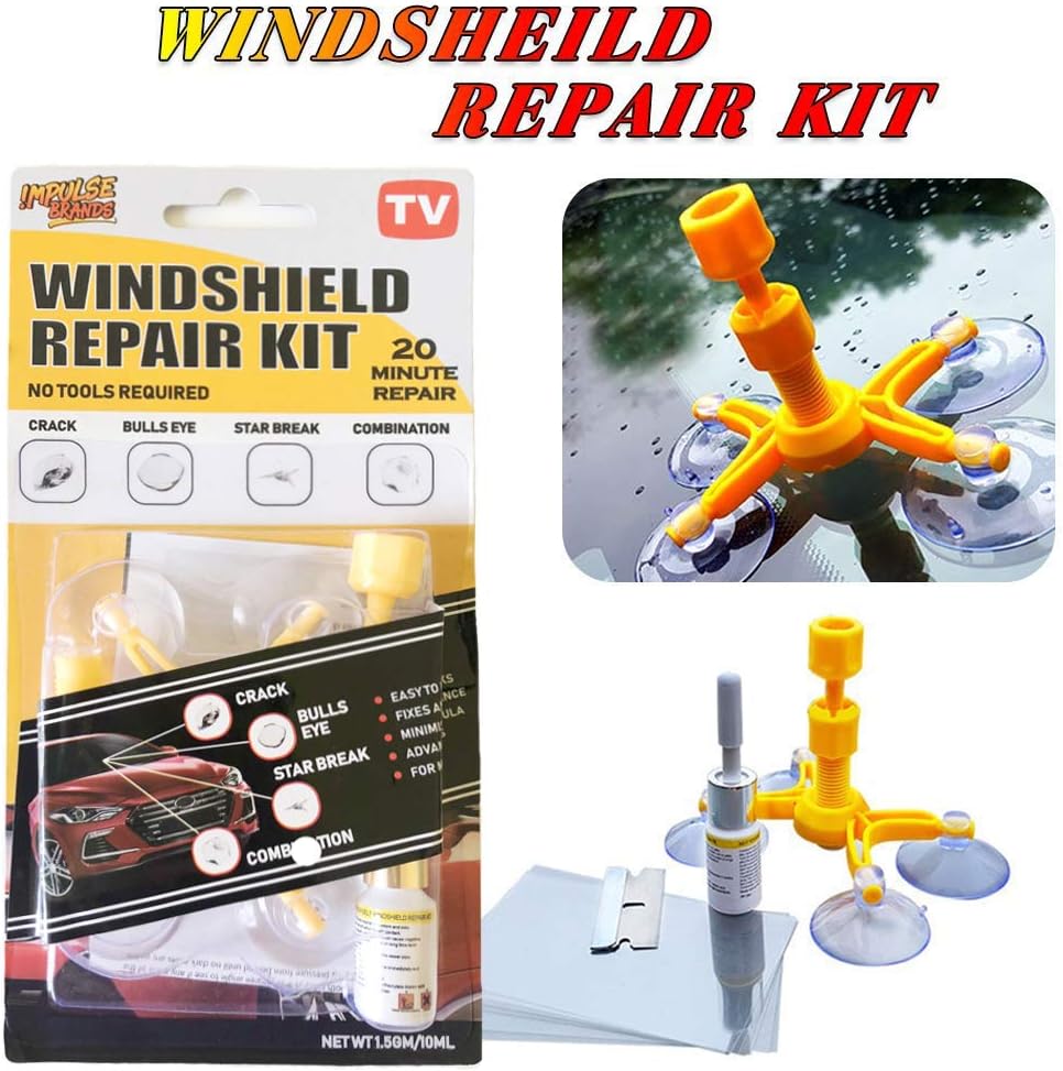 choolo Windshield Repair Kit, Professional Windscreen Windshield Repair Tool Set, Quick Fix DIY Car Auto Kit Window Glass Scratch Repair Kits for Chip and Crack