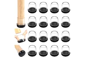 GAGUIUP Chair Sliders for Carpet, 16PCS Furniture Sliders for Carpeted Floors & Hardwood Floors, Round Chair Glide Pads for Quickly and Easily Moving Furniture, Protect Floor(Clear, Fit 0.75"-1.1")
