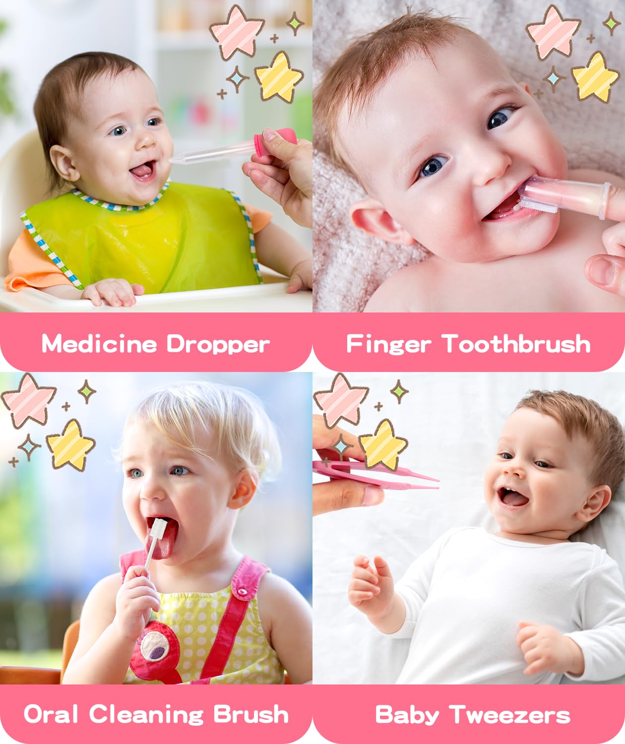 Baby Grooming and Healthcare Kit, Portable Baby Safety Care Set with Hair Brush Comb Nail Clipper Nasal Aspirator for Nursery Newborn Infant Girl Boy (25 in 1 Pink)