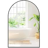 Black Arched Bathroom Mirror for Over Sink 22x30, Wall Arch Mirror | Fabuday Wall Mounted Vanity Mirror for Living Room, Bedroom, Entryway, Hallway Decor, Matte Metal Framed, Shatter-Proof Glass