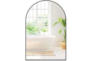 Fabuday Black Arched Bathroom Mirror for Wall 22x30 - Arch Mirrors with Metal Frame for Over Sink, Hanging Vanity Mirrors for Living Room, Bedroom, Entrway, Hallway Decor