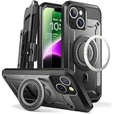 SUPCASE for iPhone 14 Plus Case with Stand (Unicorn Beetle Pro Mag), [Compatible with MagSafe] [Built-in Screen Protector & Belt-Clip] Rugged Magnetic Protective Phone Case for iPhone 14 Plus, Black