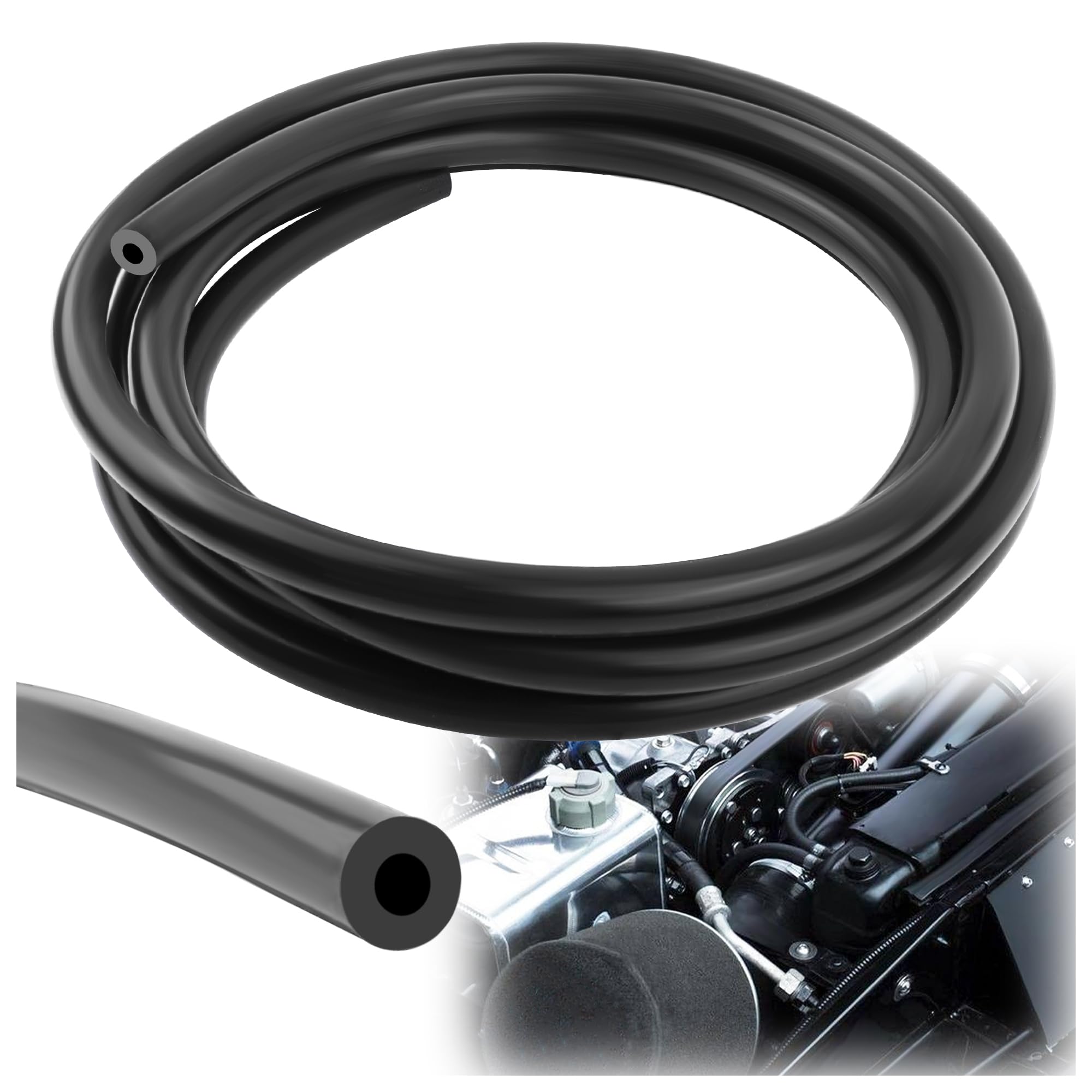Photo 1 of 10Ft Vacuum Hose Automotive,ID 5/32 Inch (4mm) Silicone Vacuum Hose for Transporting Air and Water,Universal Vacuum Lines Automotive Accessories for Car Truck SUV