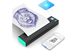 INKCHUM XR3 Tattoo Stencil Printer, Tattoo Printer with LED Display & 10 Pcs Transfer Paper, Portable Thermal Tattoo Printer, Bluetooth Transfer Machine, Stencil Printer Compatible with Phones Pad, Blue