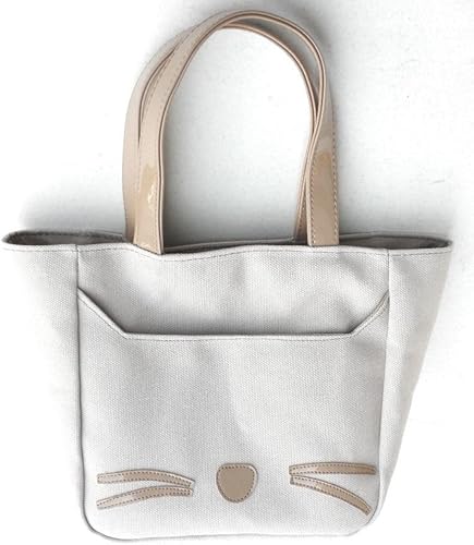 Amazon ミニトートバッグ 帆布 レディース おしゃれ かわいい 猫 雑貨 グッズ プレゼント クリーム トートバッグ