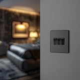 BG British General Triple Wall Light Switch 2 Way Screwless Matt Black 20A view 6