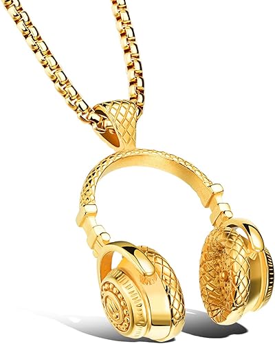 Amazon Mfys Jewelry ファッション メンズ レディース ヘッドホン様式 ペンダント ネックレス チェーン付 ジュエリーbox付 A ネックレス ペンダント 通販